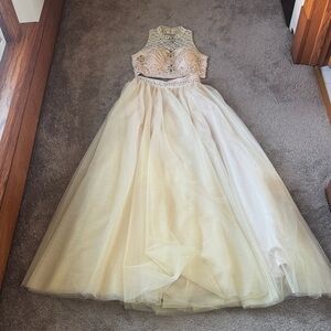 Ivory Two Piece Prom Set